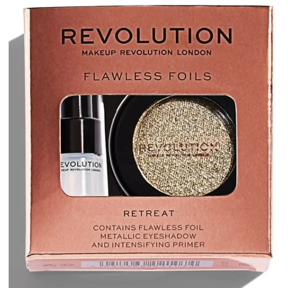 Revolution Flawless Foils Eyeshadow, With Intensifying Primer, Retreat, NWT
